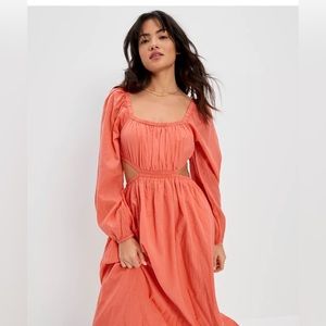 New long sleeve cutout midi dress size L